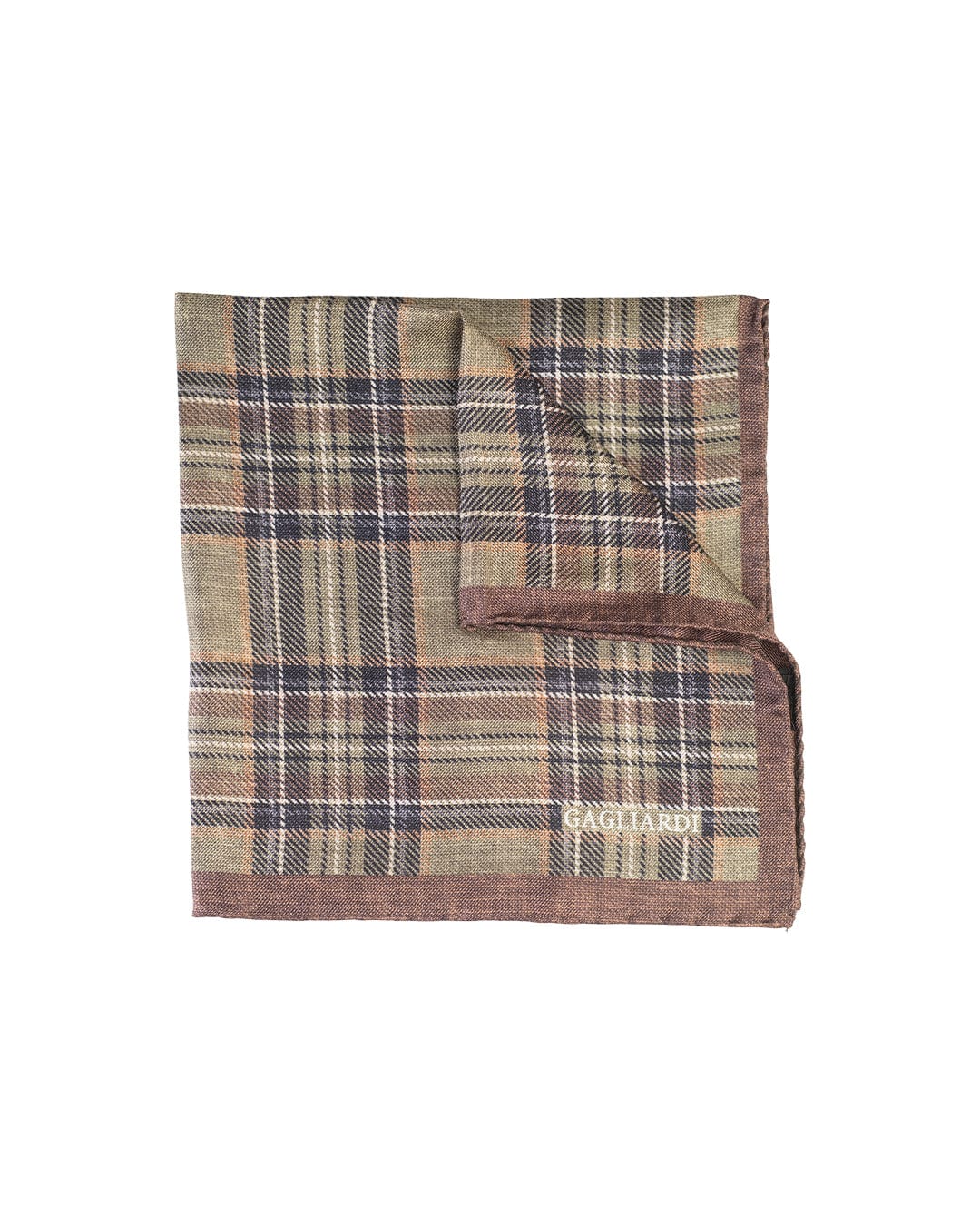 Gagliardi Pocket Squares ONE SIZE Gagliardi Olive Tartan Italian Silk Pocket Square