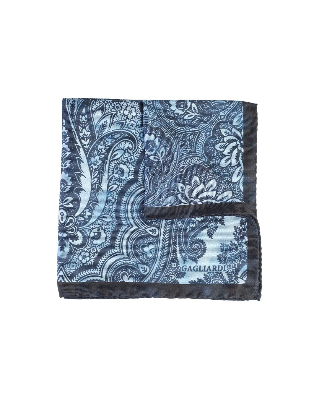 Gagliardi Pocket Squares ONE SIZE Gagliardi Sky Large Floral Italian Silk Pocket Square
