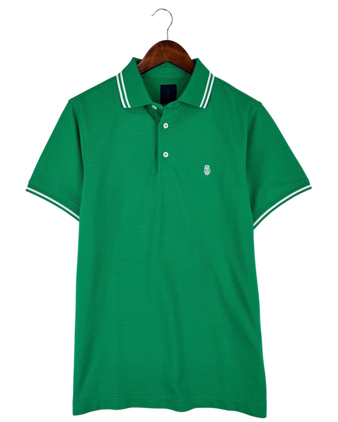 Gagliardi Polo Shirts Gagliardi Green Double Tipped Pique Polo Shirt