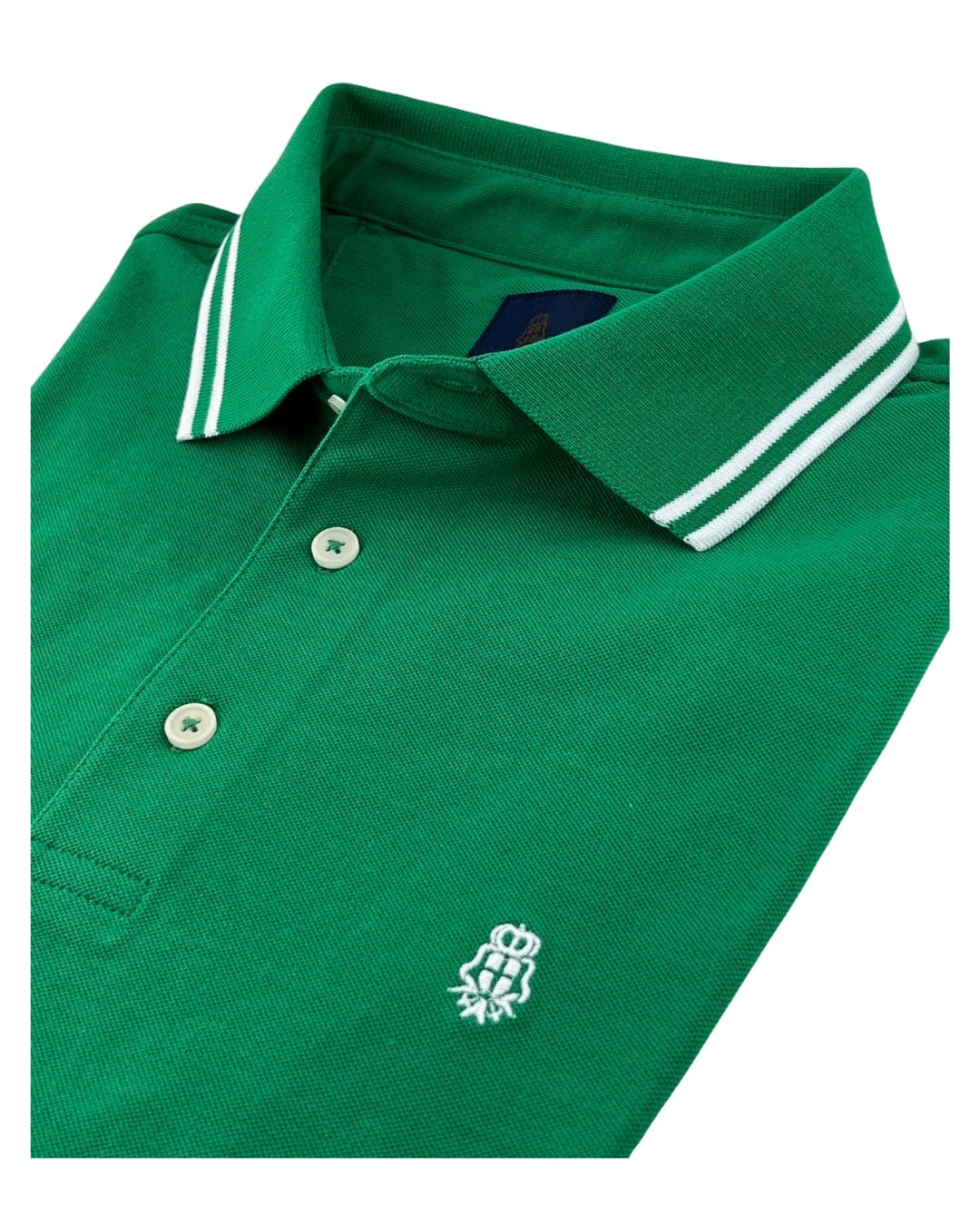 Gagliardi Polo Shirts Gagliardi Green Double Tipped Pique Polo Shirt