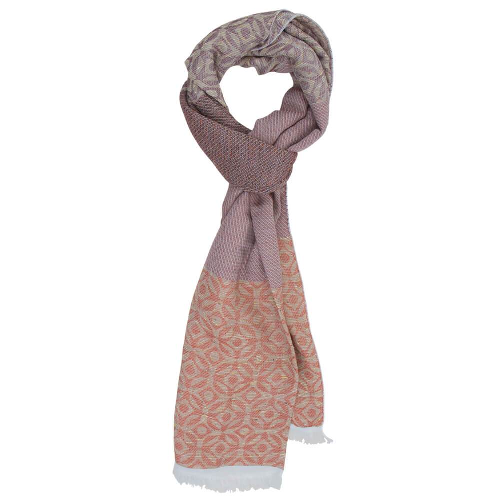 Gagliardi Scarves Brown With Taupe Design Scarf
