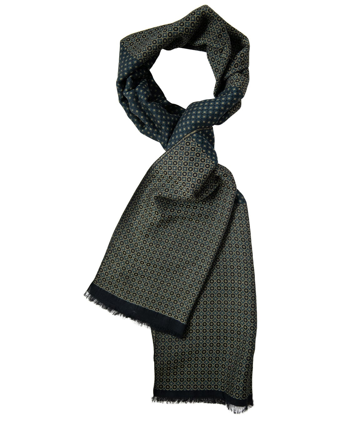 Gagliardi Scarves ONE SIZE Gagliardi Green Geometric Design Italian Wool Blend Scarf