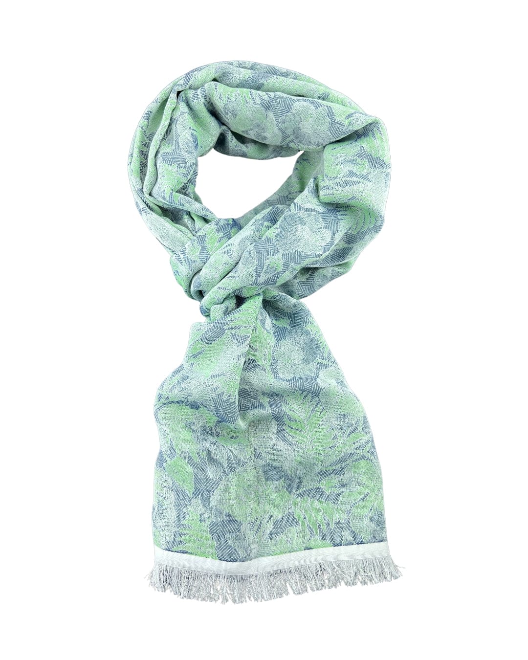 Gagliardi Scarves One Size Gagliardi Green Large Floral Pattern Italian Cotton Blend Scarf