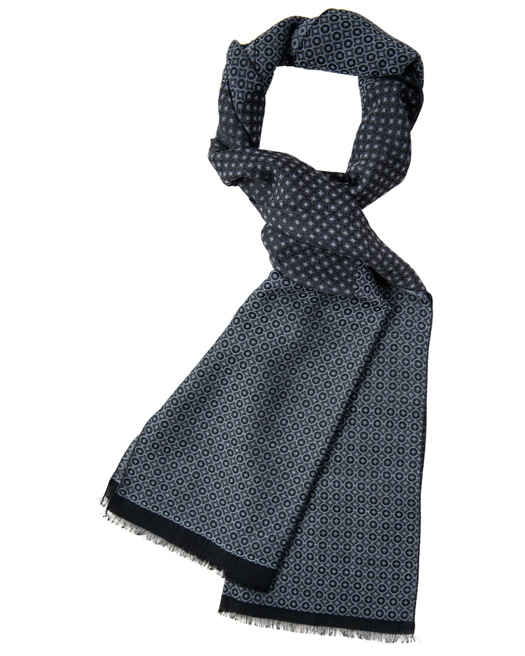 Gagliardi Scarves ONE SIZE Gagliardi Grey Geometric Design Italian Wool Blend Scarf