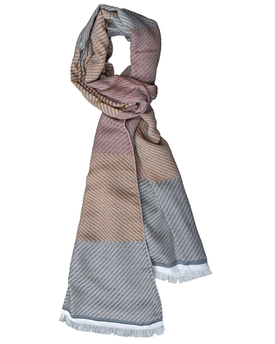 Gagliardi Scarves One Size Gagliardi Orange Horiztonal Chevron Cotton Blend Scarf
