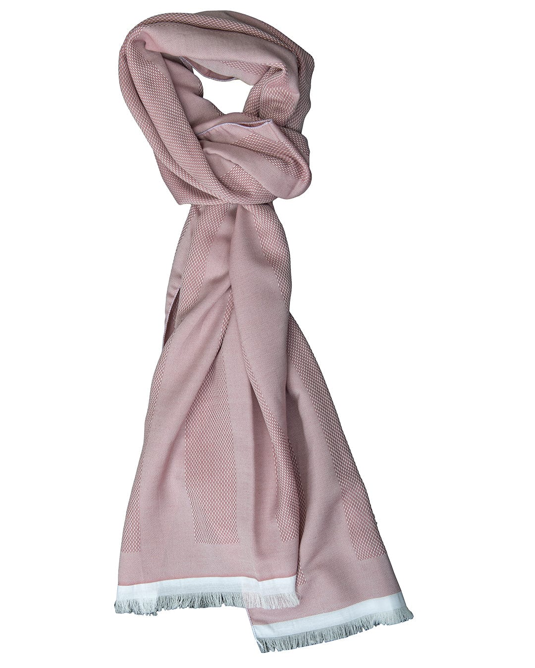 Gagliardi Scarves One Size Gagliardi Pink Textured Striped Cotton Blend Scarf