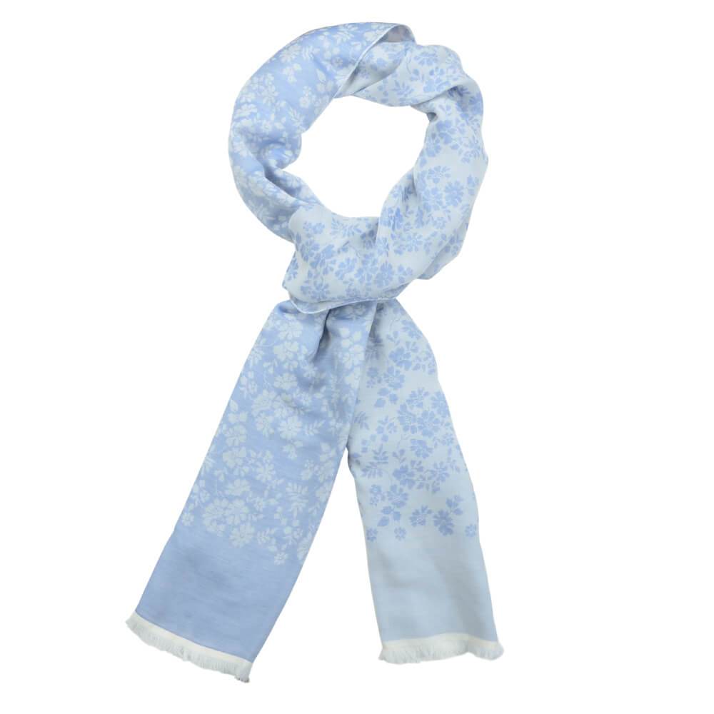 Gagliardi Scarves Light Blue With White Flowers Scarve