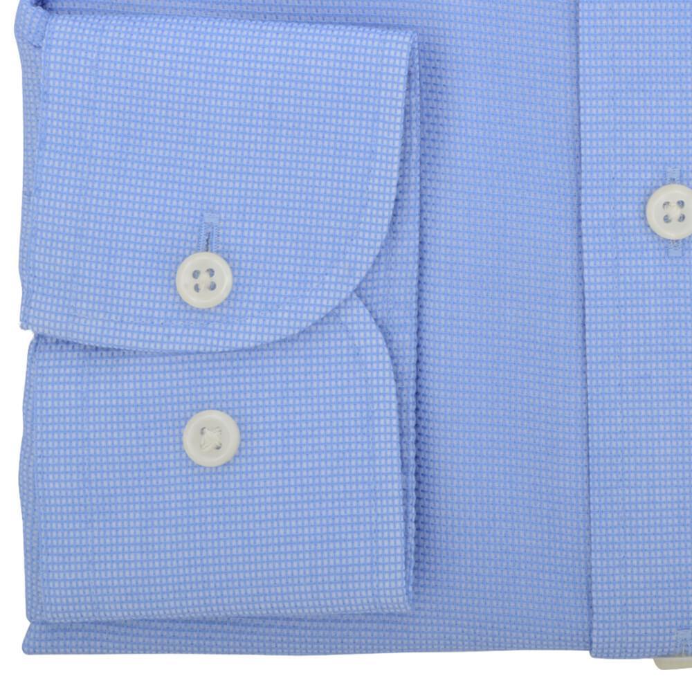 Gagliardi Shirts Blue Basketweave Classic Collar Shirt