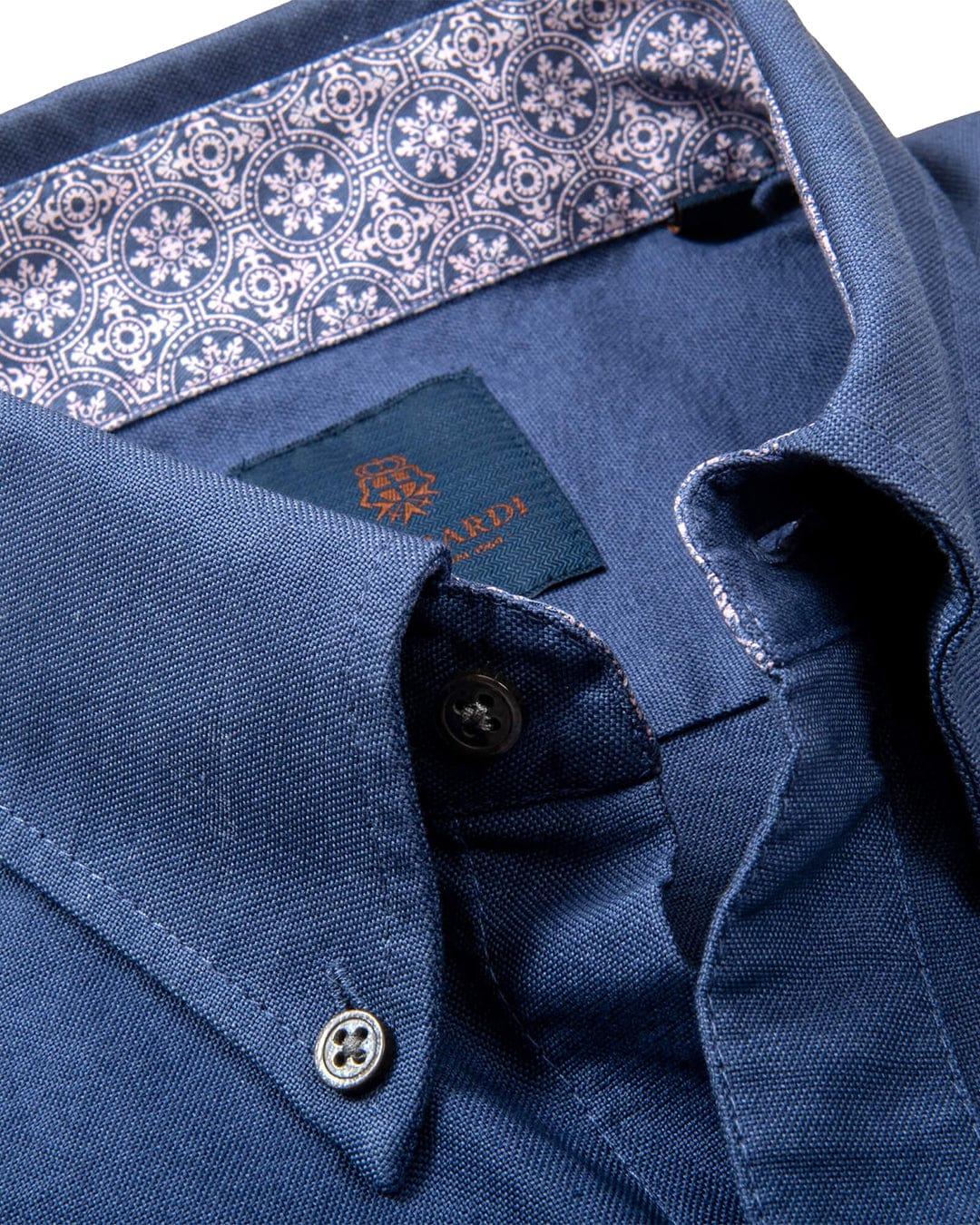 Gagliardi Shirts Gagliardi Blue Tailored Fit Oxford Button-Down Short Sleeve Shirt