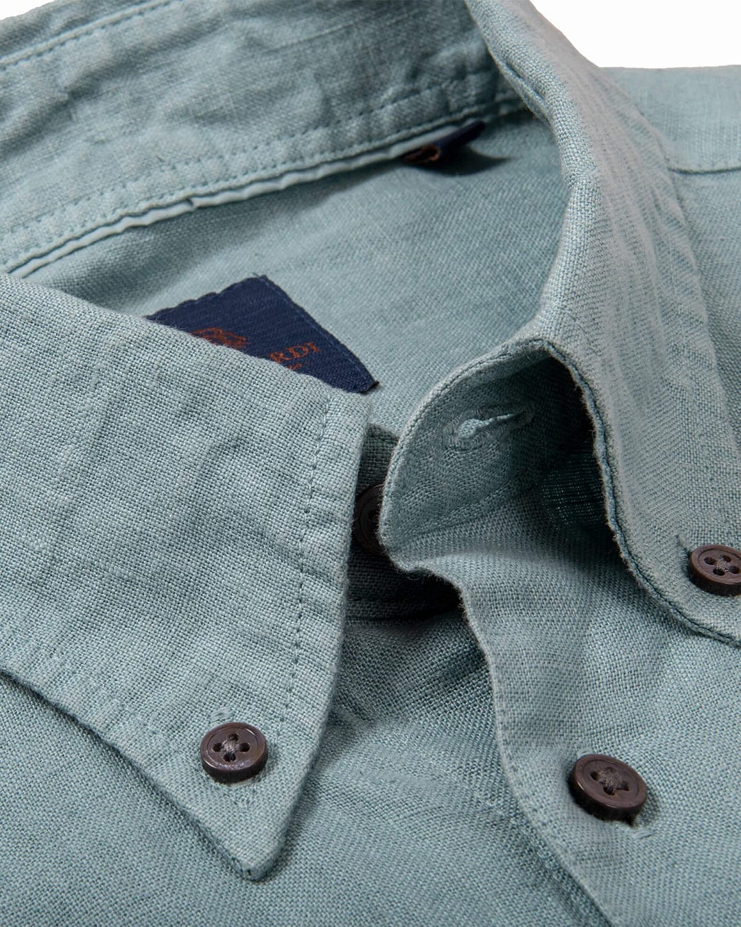 Gagliardi Shirts Gagliardi Green Slim Fit Linen Button-Down Shirt