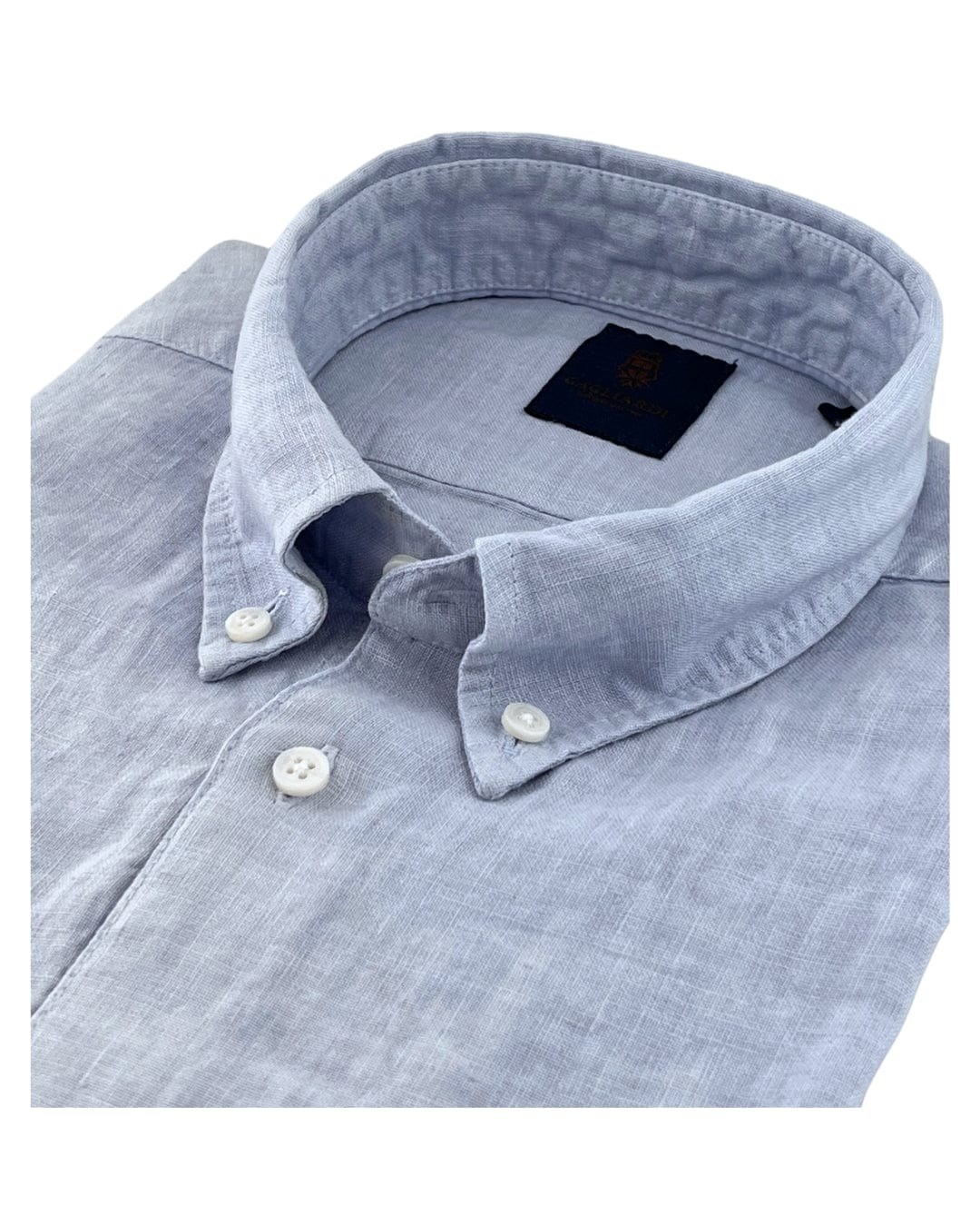 Gagliardi Shirts Gagliardi Light Blue Slim Fit Linen Button-Down Shirt