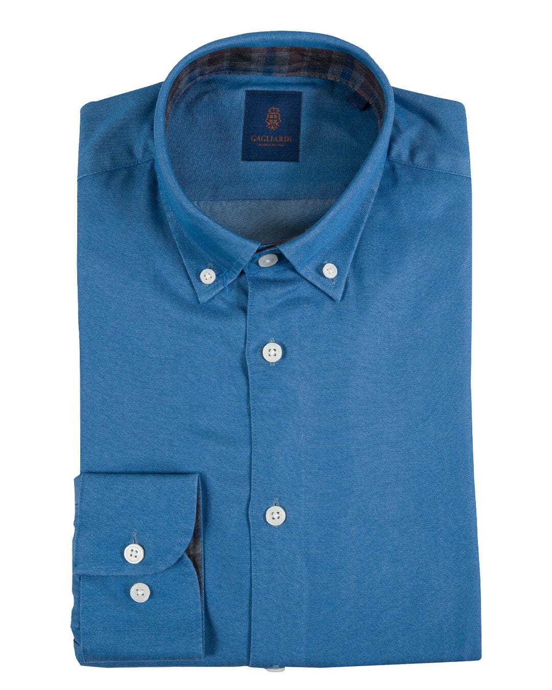 Gagliardi Shirts Gagliardi Mid Blue Tencel Button-Down Shirt