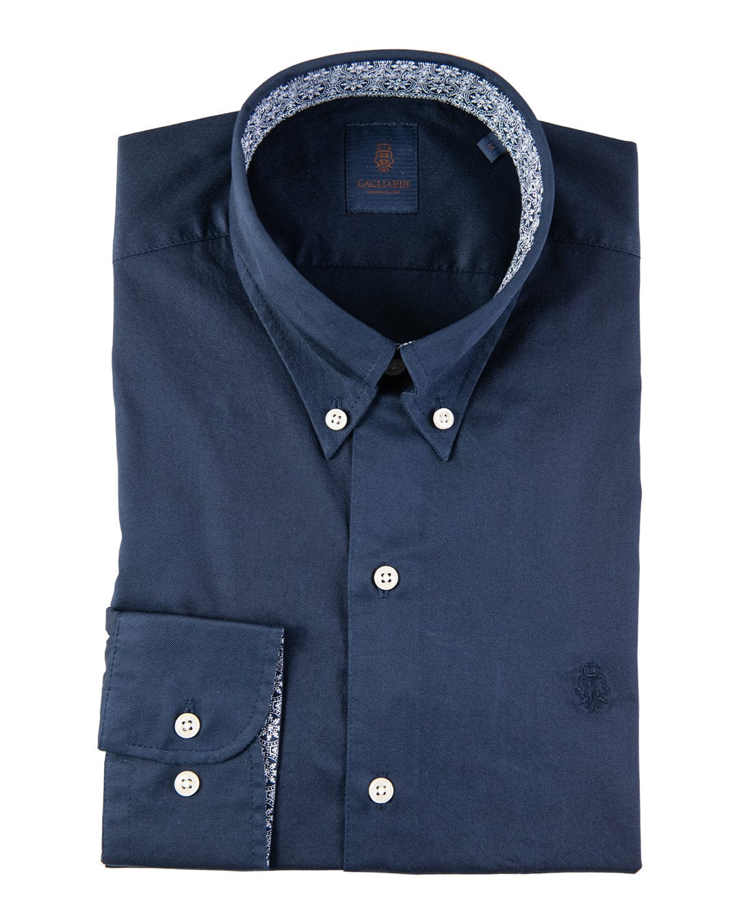 Gagliardi Shirts Gagliardi Navy Cotton Twill Button-Down Shirt