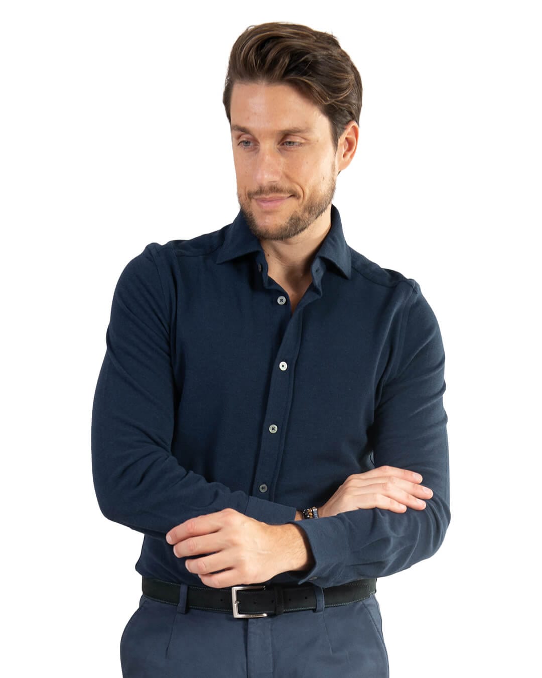 Gagliardi Shirts Gagliardi Navy Pique Jersey Shirt