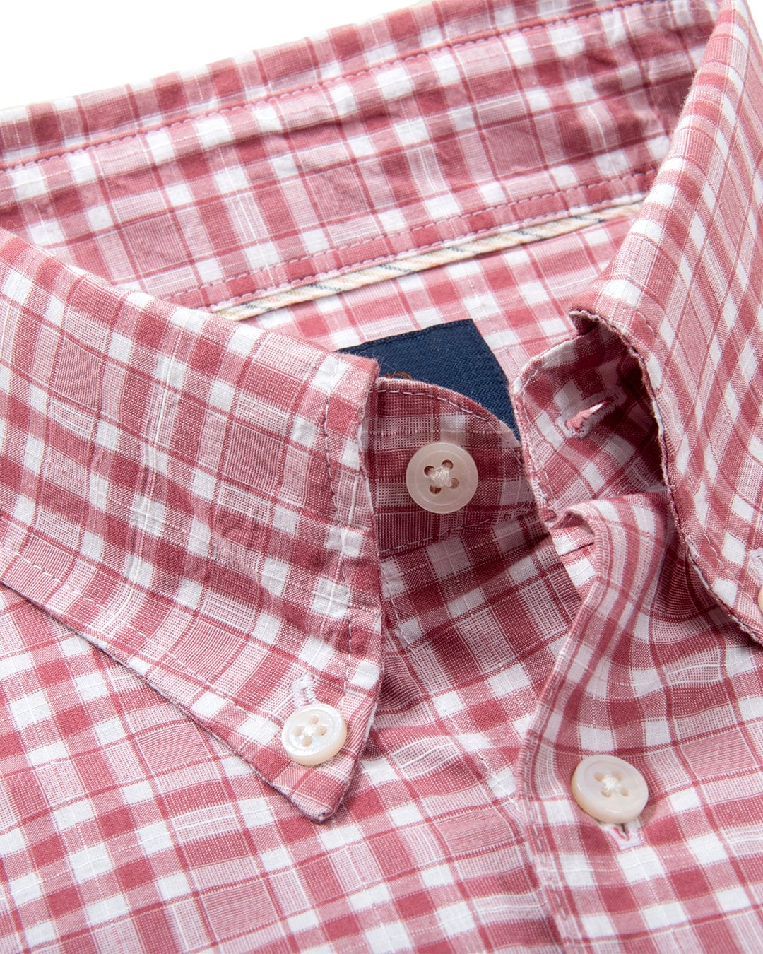 Gagliardi Shirts Gagliardi Red Slim Fit Summer Plaid Button-Down Shirt