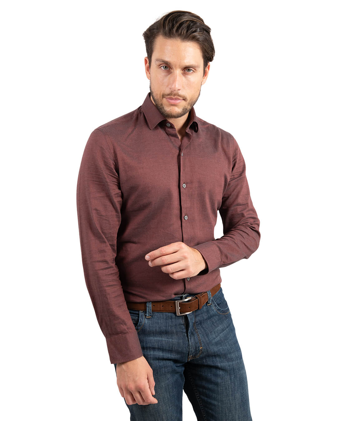 Gagliardi Shirts Gagliardi Rust Cotton Flannel Shirt