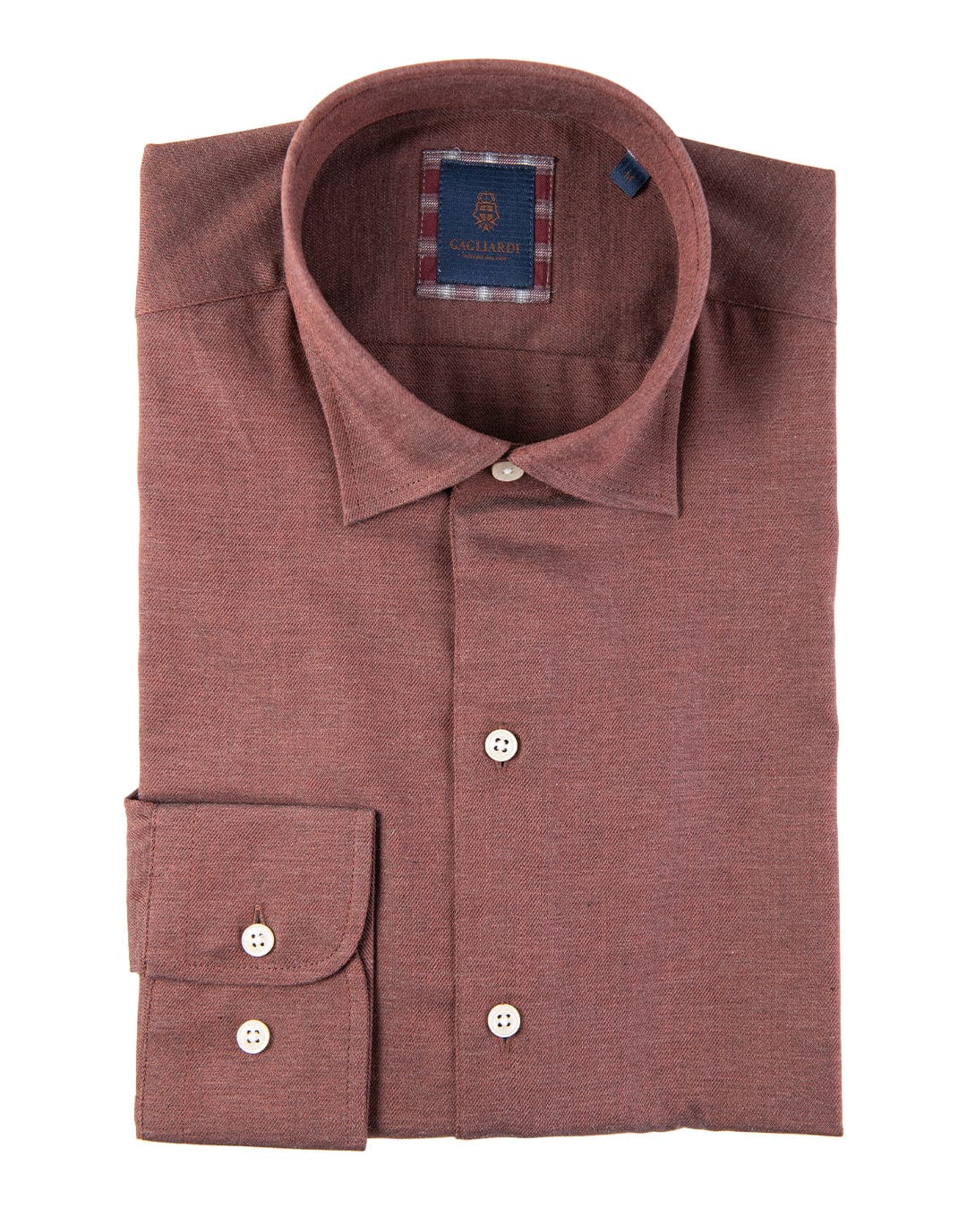 Gagliardi Shirts Gagliardi Rust Cotton Flannel Shirt