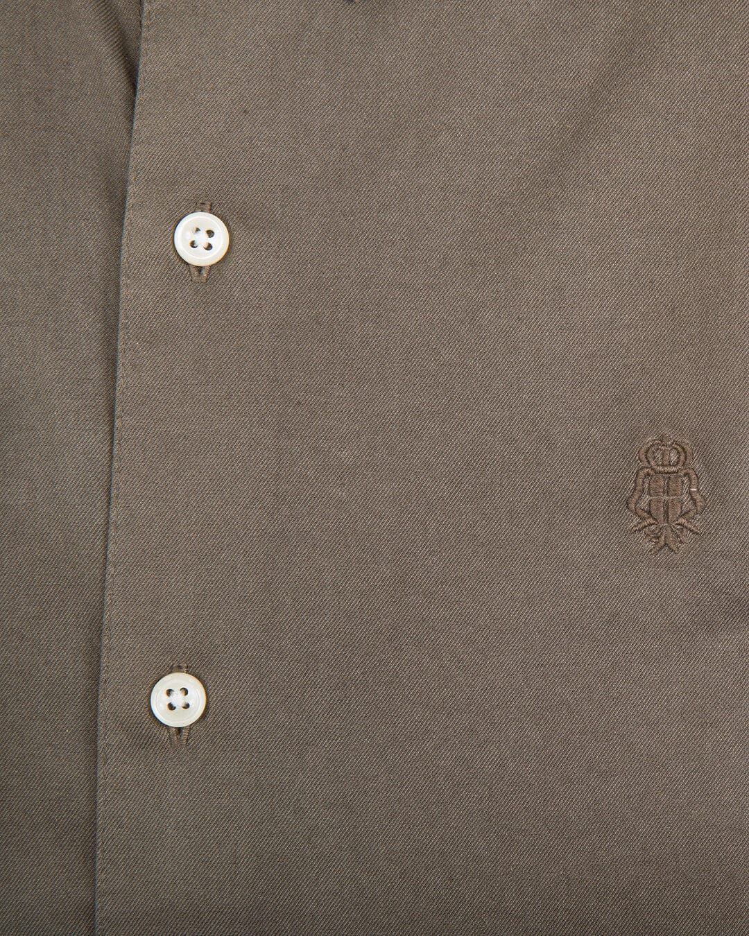 Gagliardi Shirts Gagliardi Taupe Cotton Twill Button-Down Shirt