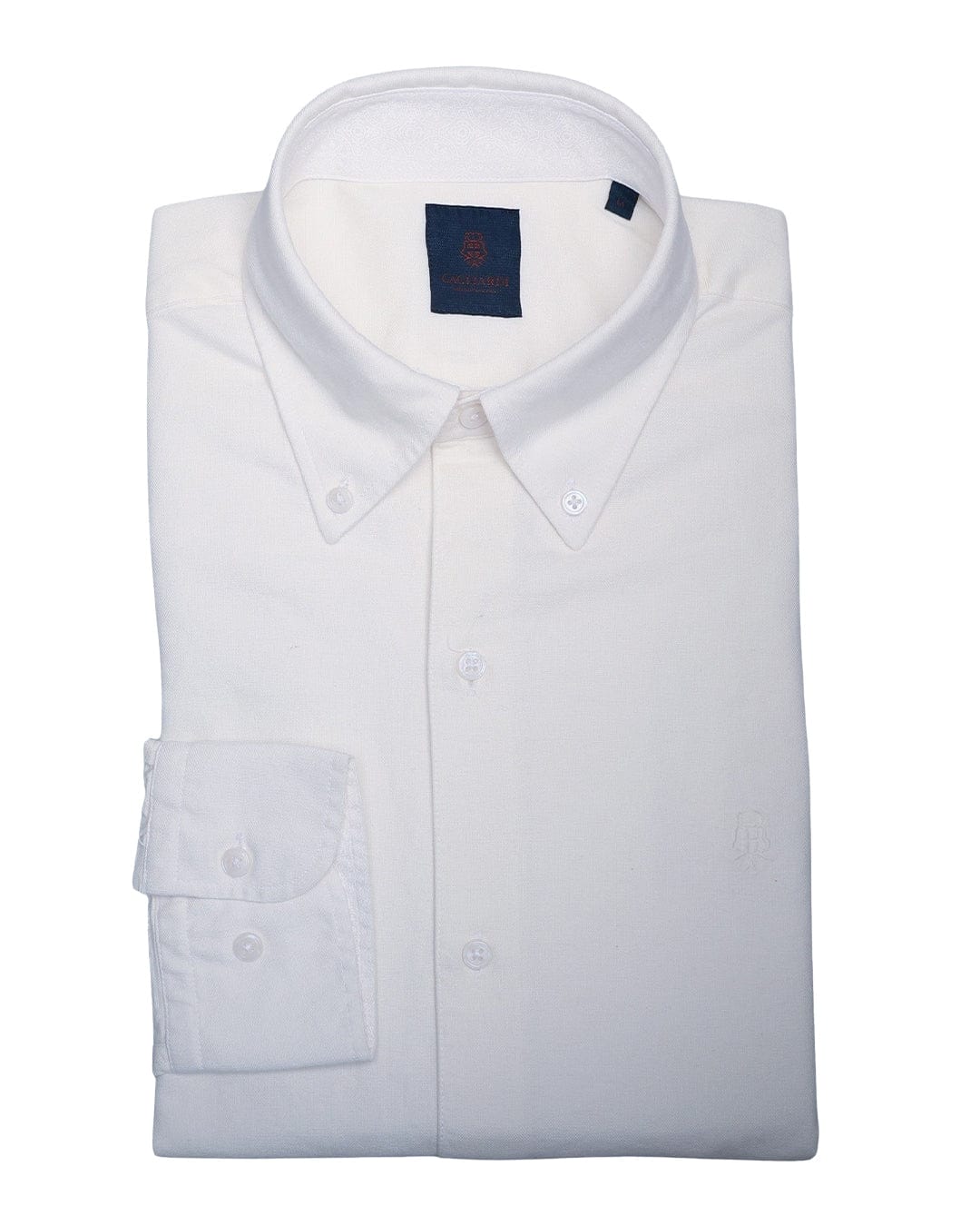 Gagliardi Shirts Gagliardi White Tailored Fit Oxford Button-Down Shirt
