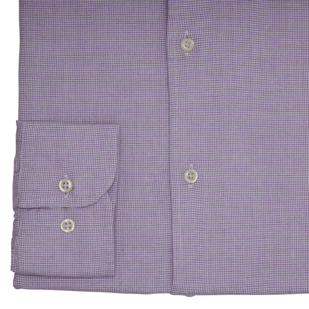 Gagliardi Shirts Purple Flannel Puppytooth Slim Fit Extreme Cutaway Shirt