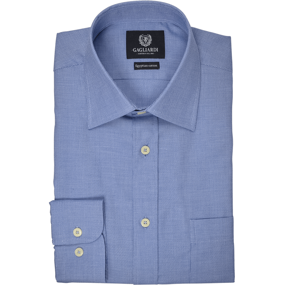 Gagliardi Shirts Royal Blue Basketweave Business Shirt