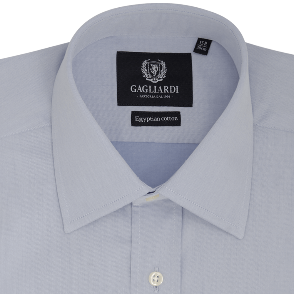Gagliardi Shirts Royal Blue Twill Plain Tailored Fit Cutaway Collar Shirt