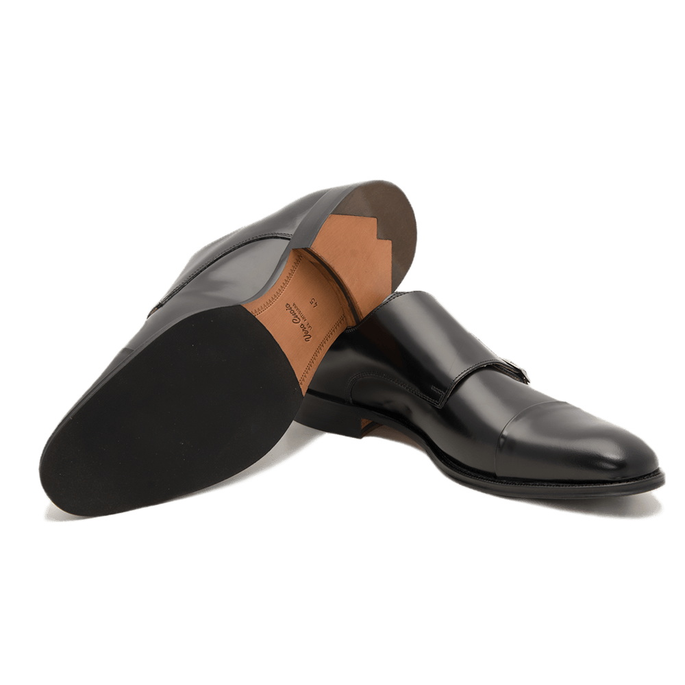 Gagliardi Shoes Black Double Monk Shoe