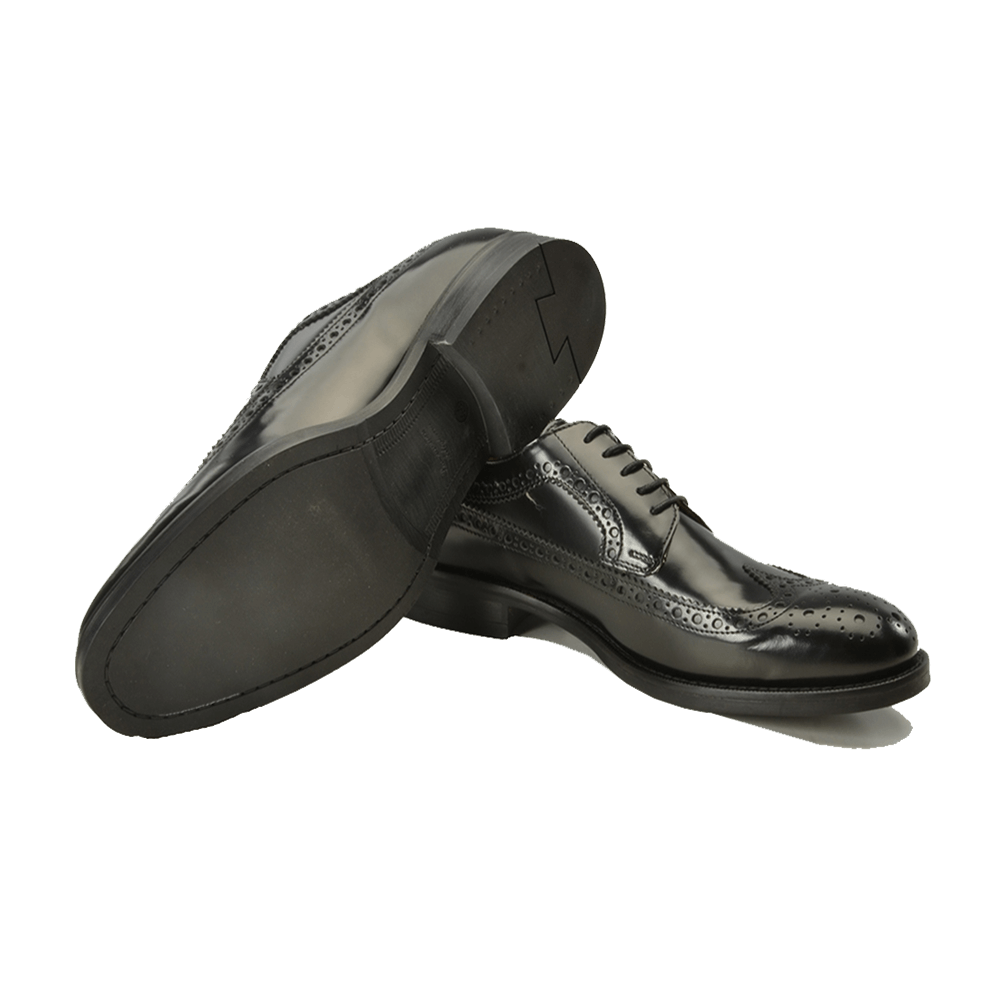 Gagliardi Shoes Black Leather Brogues