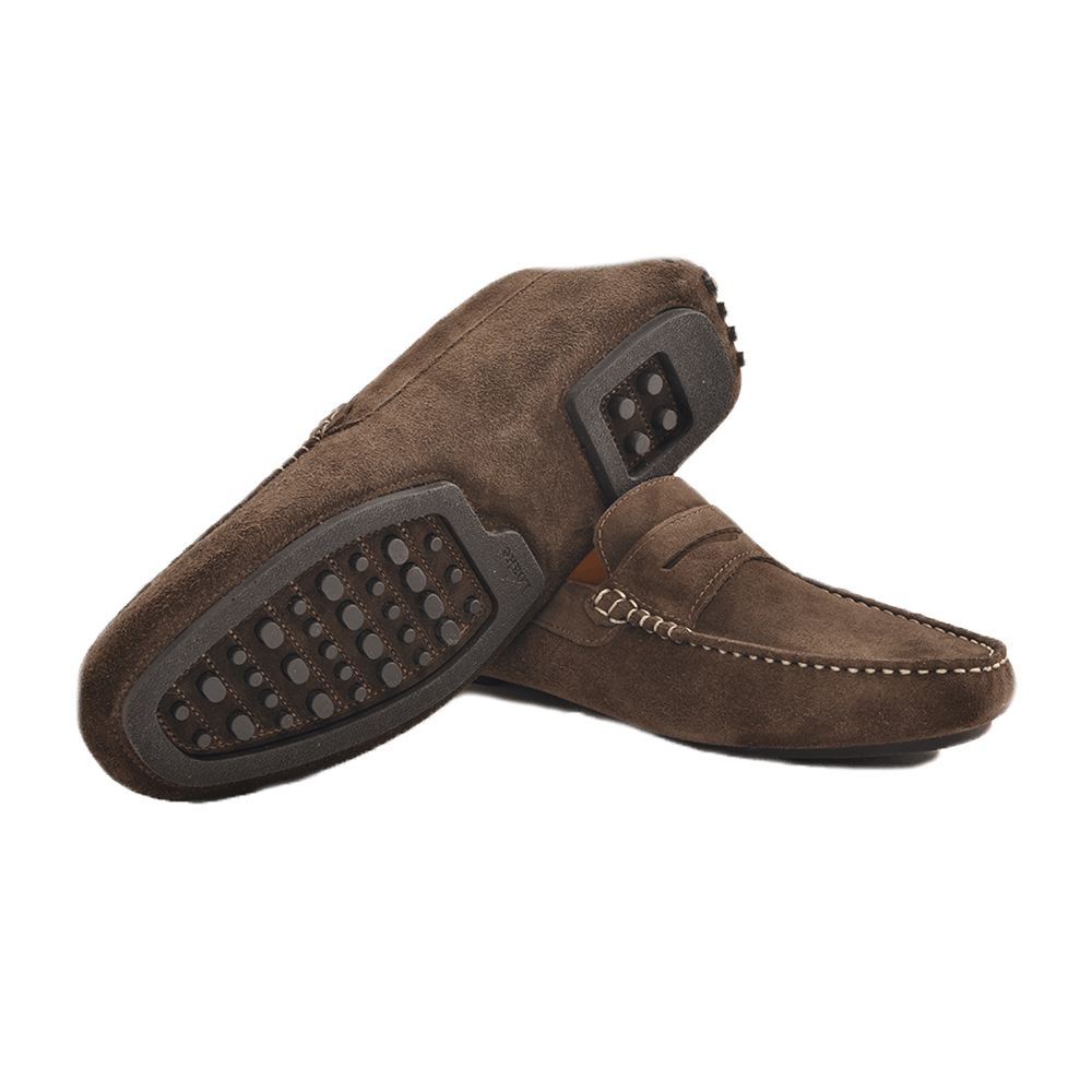 Gagliardi Shoes Dark Brown Suede Loafers