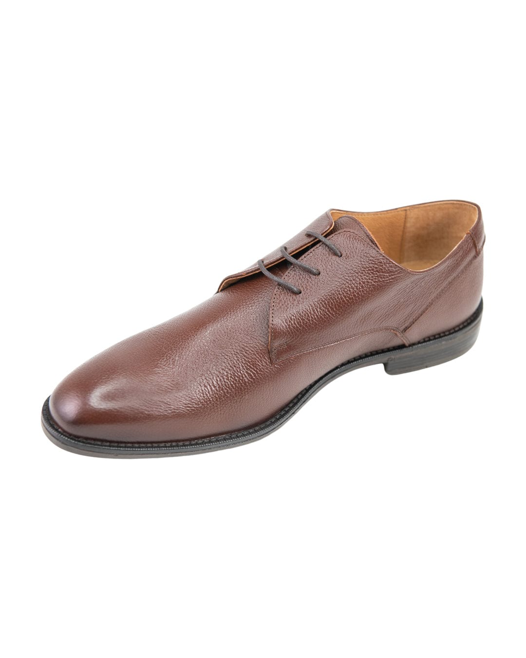 Gagliardi Shoes Gagliardi Brown Scotch Grain Leather Derby Shoes