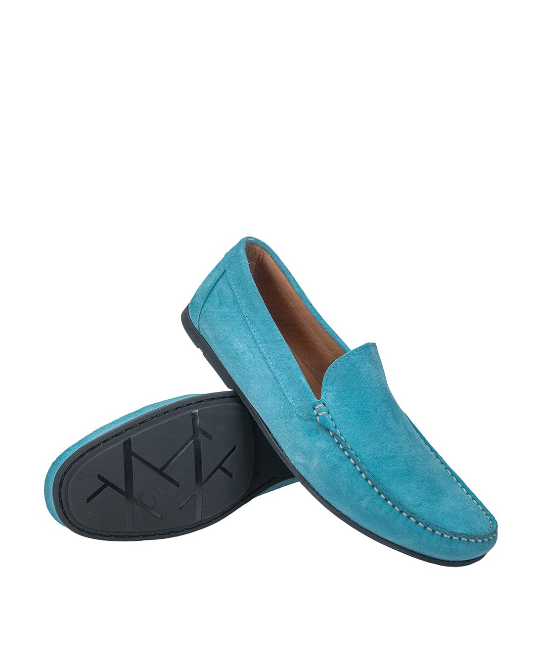 Gagliardi Shoes Gagliardi Turquoise Suede Driving Moccasins