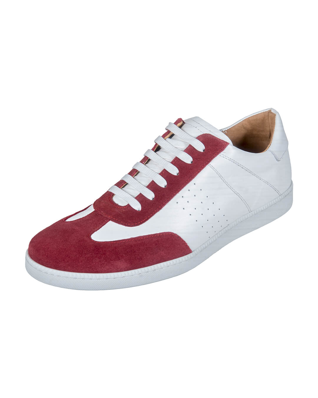 Gagliardi Shoes Gagliardi White Leather & Suede Tennis Trainers