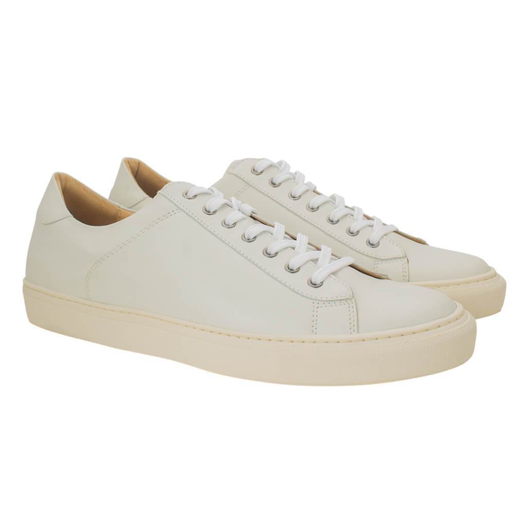 Gagliardi Shoes Off white calf leather sport shoes