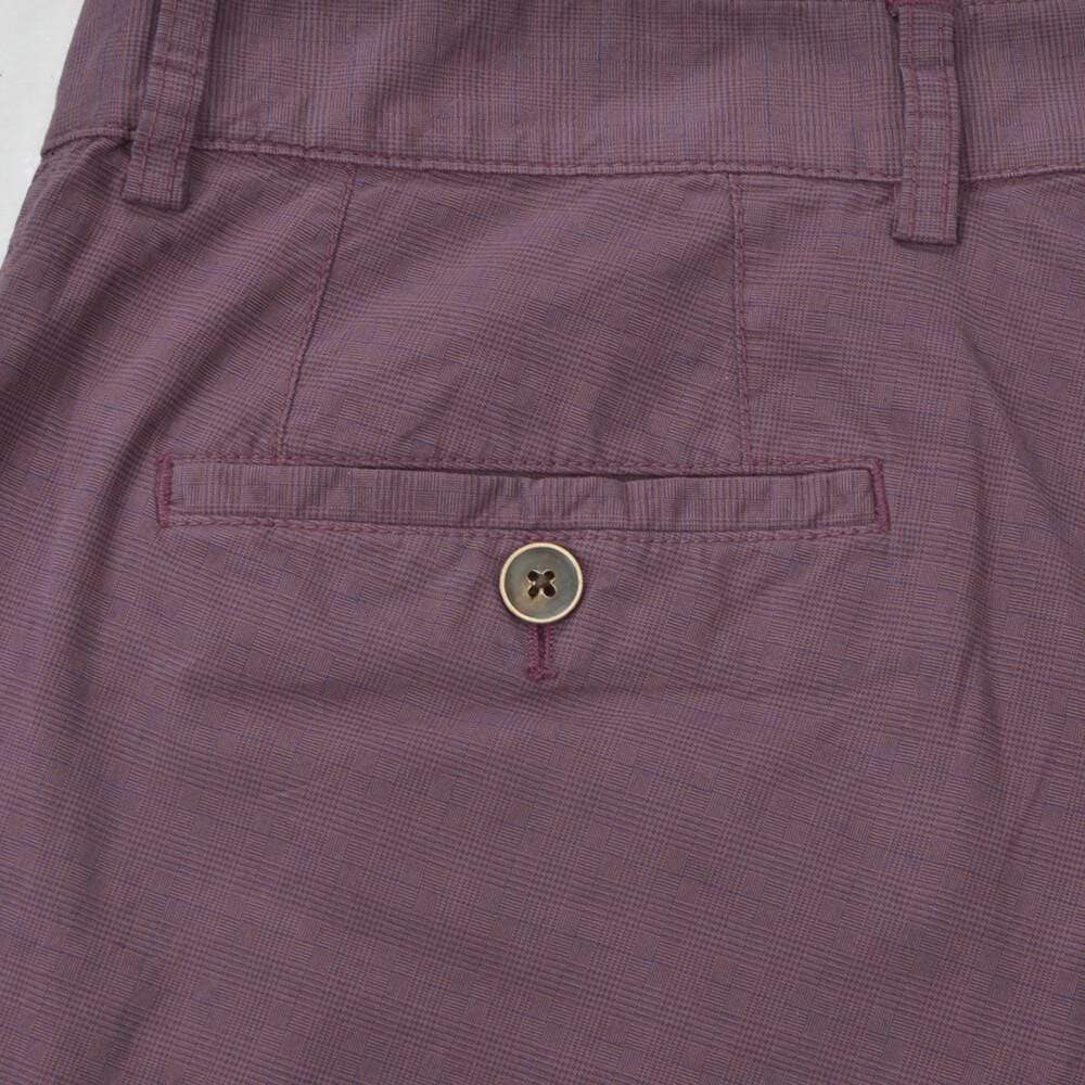 Gagliardi Shorts Raspberry Check Chino Shorts