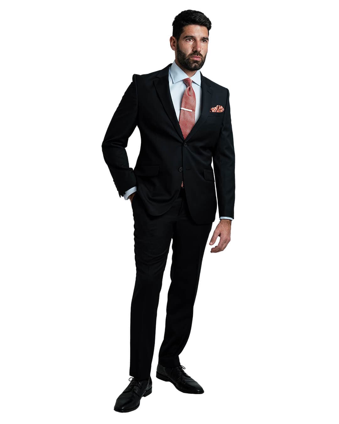 Gagliardi Suits Gagliardi Black Textured Self Stripe Suit
