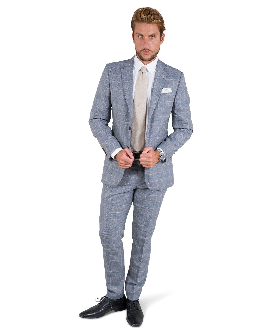 Gagliardi Suits Gagliardi Blue &amp; Grey Mouline Check Suit