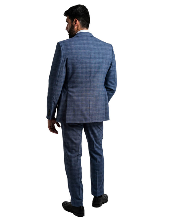 Gagliardi Blue Mouline Check Suit - Bortex Fine Tailoring