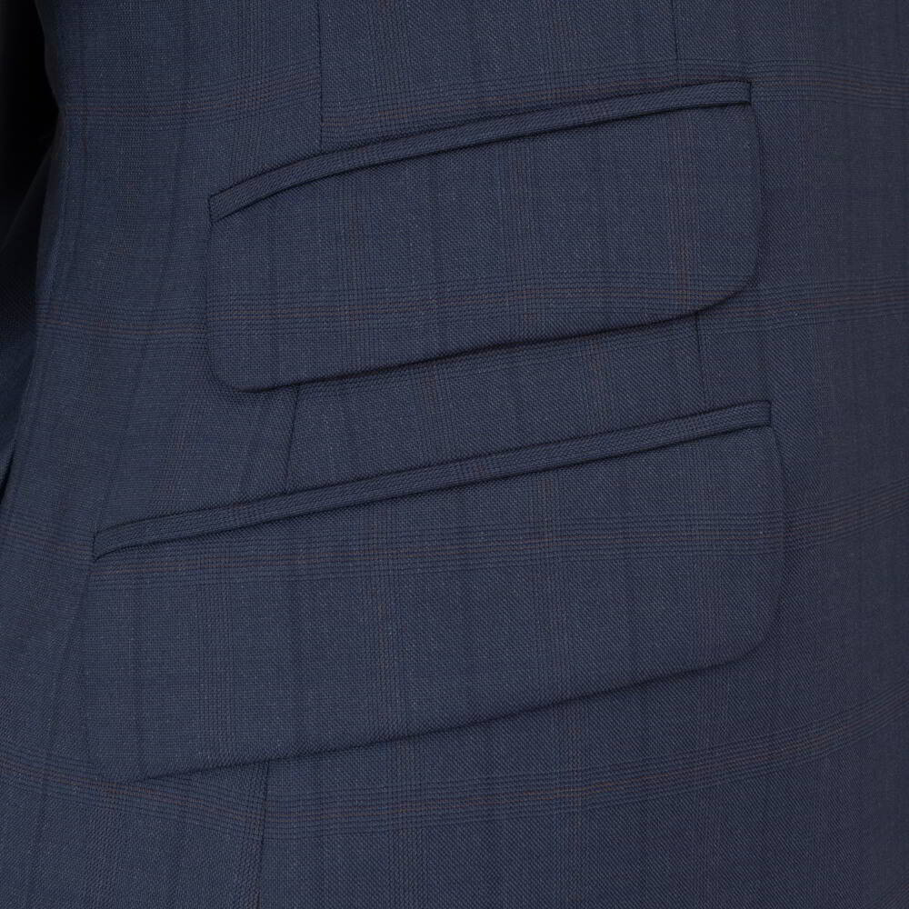 Gagliardi Suits Lanificio F.lli Cerruti Mid Blue Overcheck Two-Piece Suit
