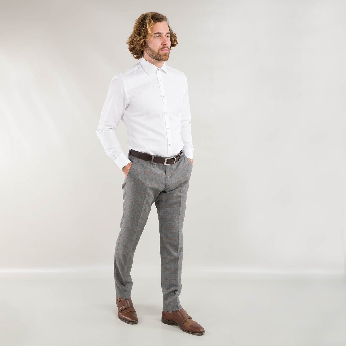 Gagliardi Suits Vitale Barberis Canonico Grey With Tan Windowpane Suit