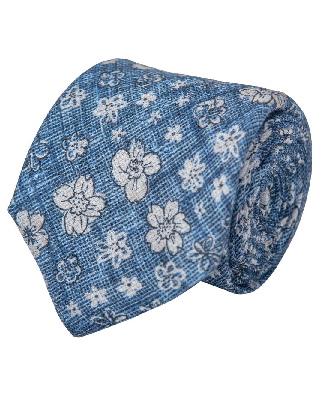 Gagliardi Ties One Size Gagliardi Blue With White Flowers Tie