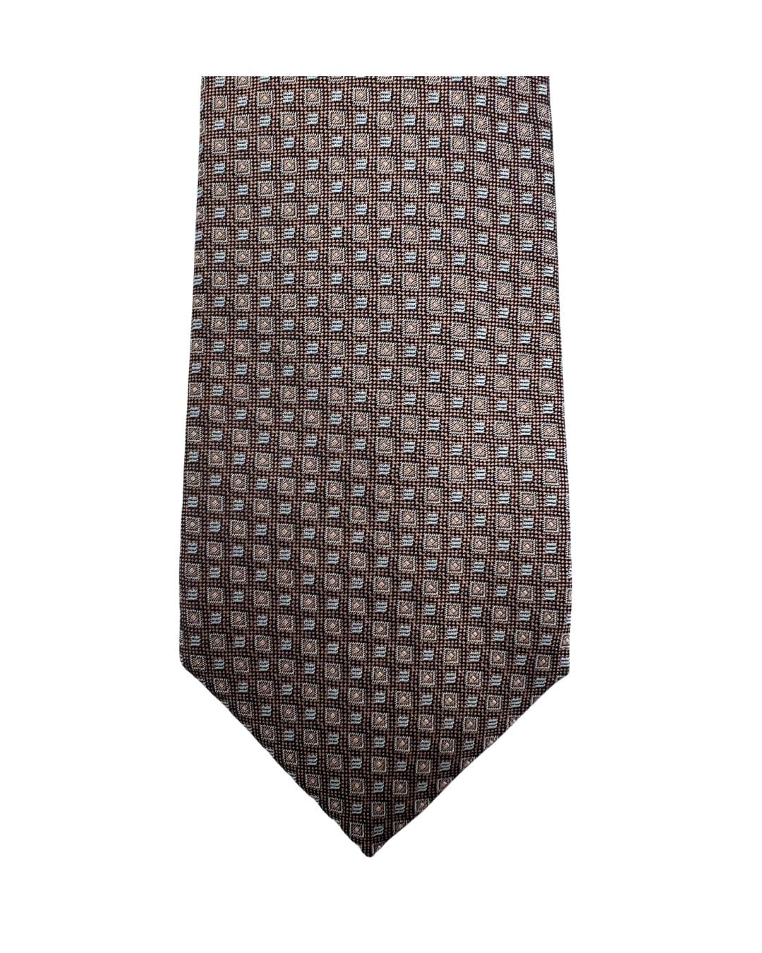 Gagliardi Ties ONE SIZE Gagliardi Brown Mini Squares Italian Silk Tie