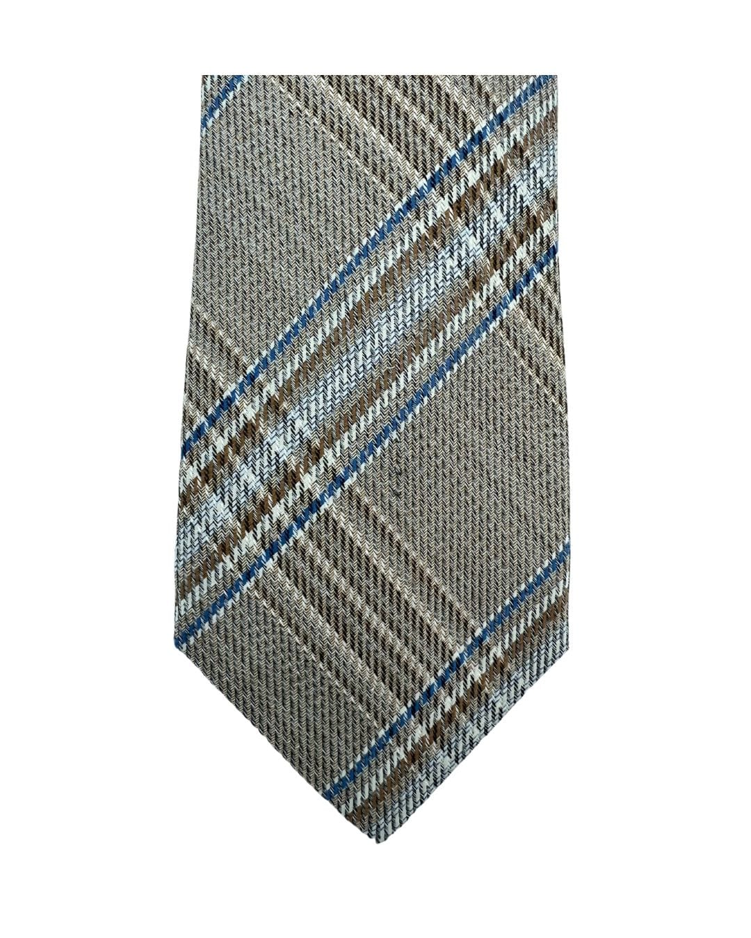 Gagliardi Ties ONE SIZE Gagliardi Brown Plaid Italian Cotton Silk Tie