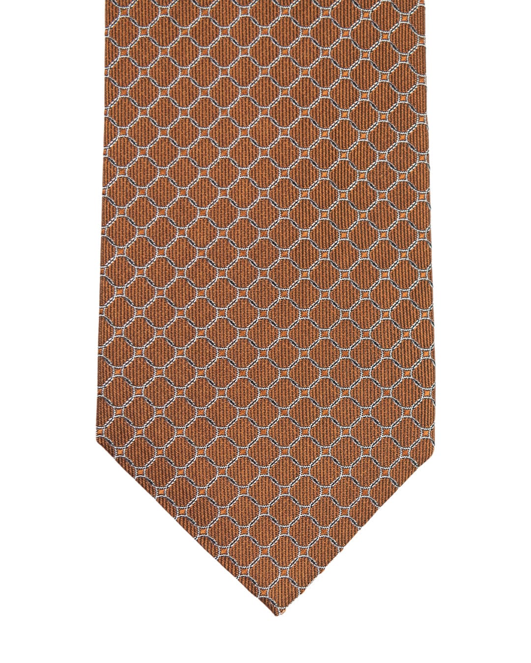 Gagliardi Ties ONE SIZE Gagliardi Orange Chain Link Design Italian Silk Tie