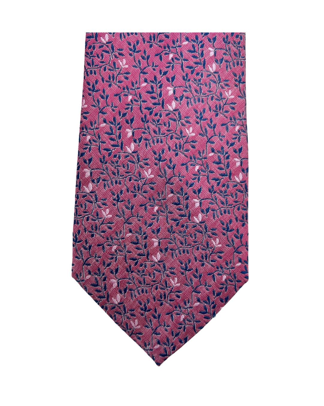 Gagliardi Ties ONE SIZE Gagliardi Pink Entwined Leaves Italian Silk Tie