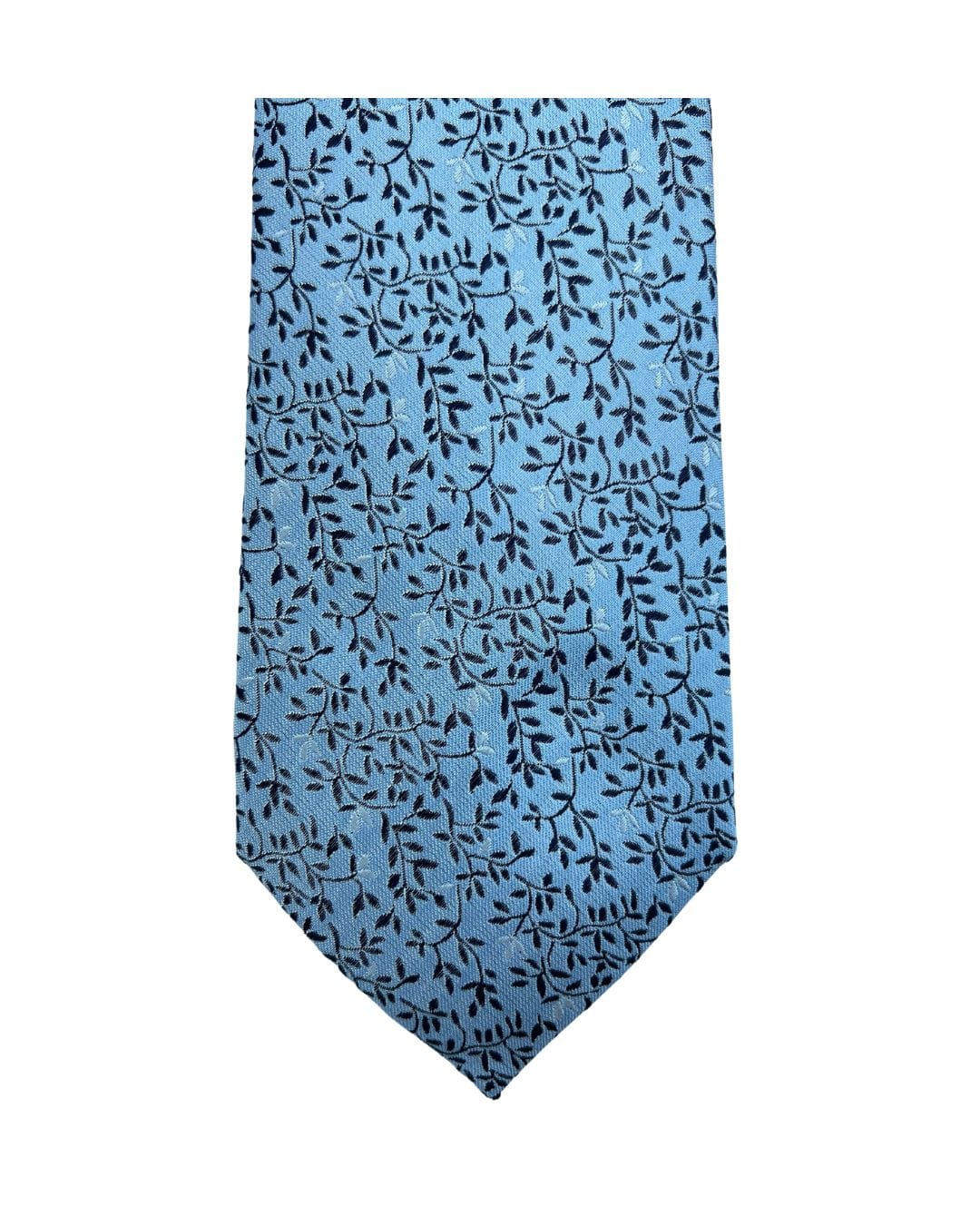 Gagliardi Ties ONE SIZE Gagliardi Sky Entwined Leaves Italian Silk Tie