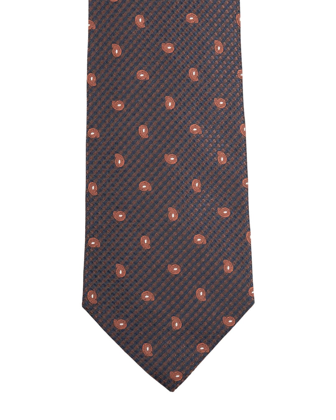 Gagliardi Ties One Size Gagliardi Tie Navy With Orange Geometric Design And Paisley