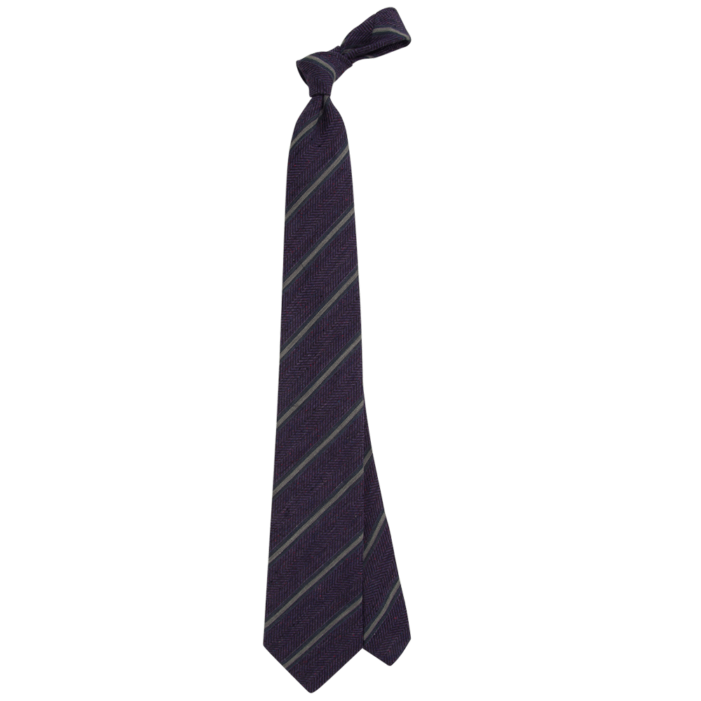 Gagliardi Ties Purple HB &amp; Grey Stripe Tie