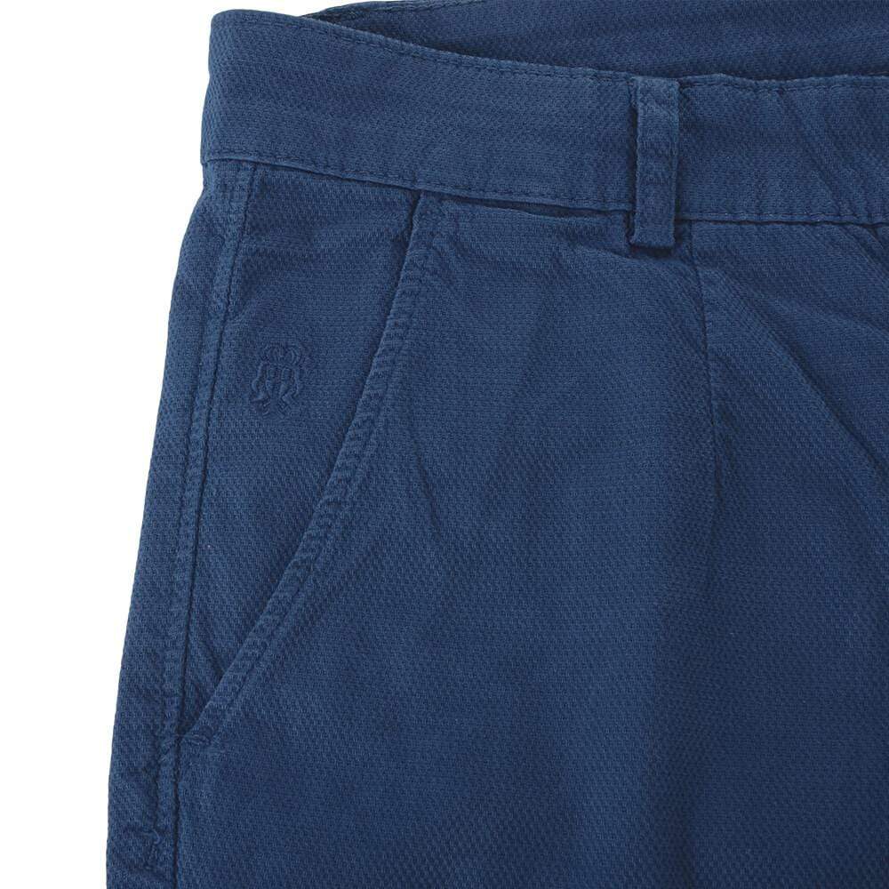 Gagliardi Trousers Blue Stretch Cotton Textured Slim Fit Chinos