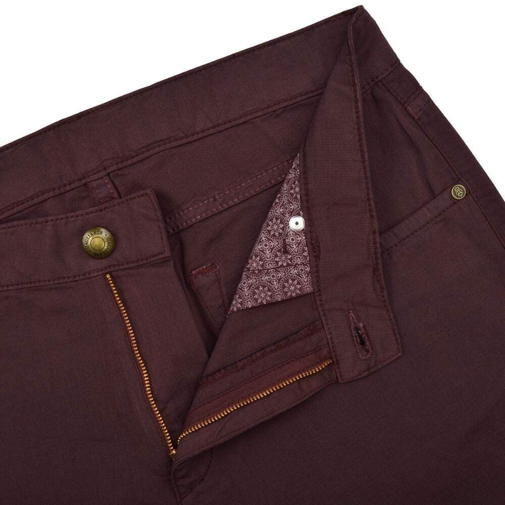 Gagliardi Trousers Bordeaux Stretch Cotton Textured Five Pocket Trousers