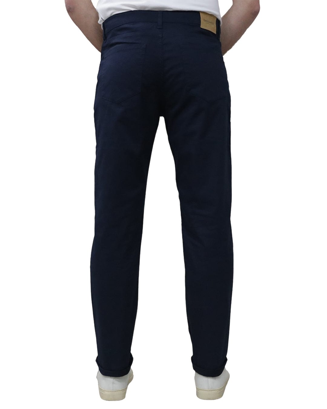 Gagliardi Trousers Gagliardi Navy Herringbone Stretch Cotton Five Pocket Trousers